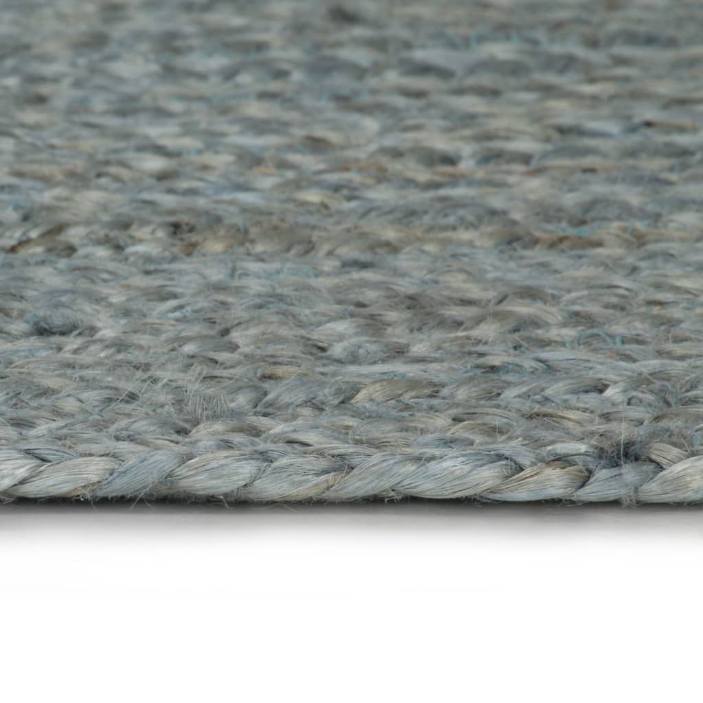 Tapis Fait main Jute Rond 90 cm Vert olive