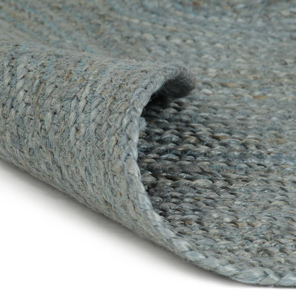 Handmade Jute Rug Round 120 cm Olive Green