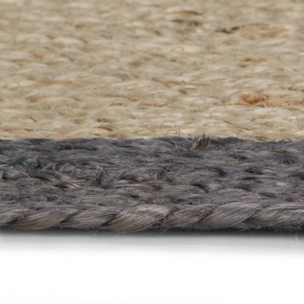 Handmade Jute Rug with Dark Gray Border 120 cm