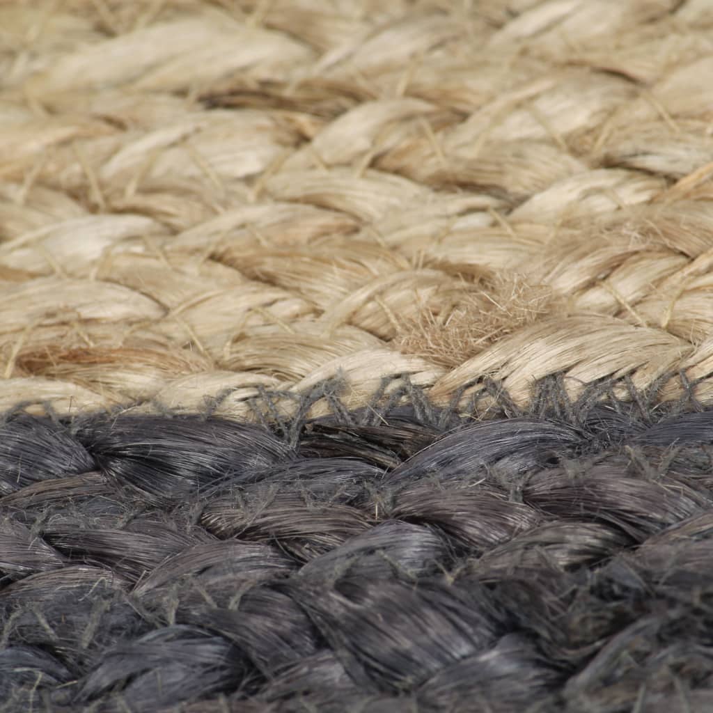Handmade Jute Rug with Dark Gray Border 120 cm