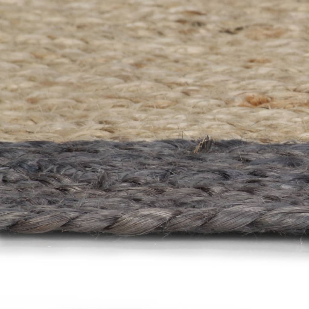 Handmade Jute Rug with Dark Grey Border 150 cm