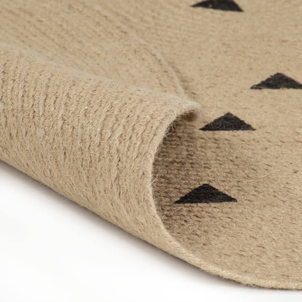 Tapis fait main en jute à motif triangulaire 90 cm