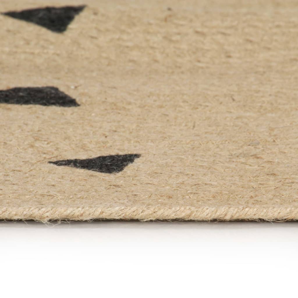 Tapis fait main en jute à motif triangulaire 90 cm