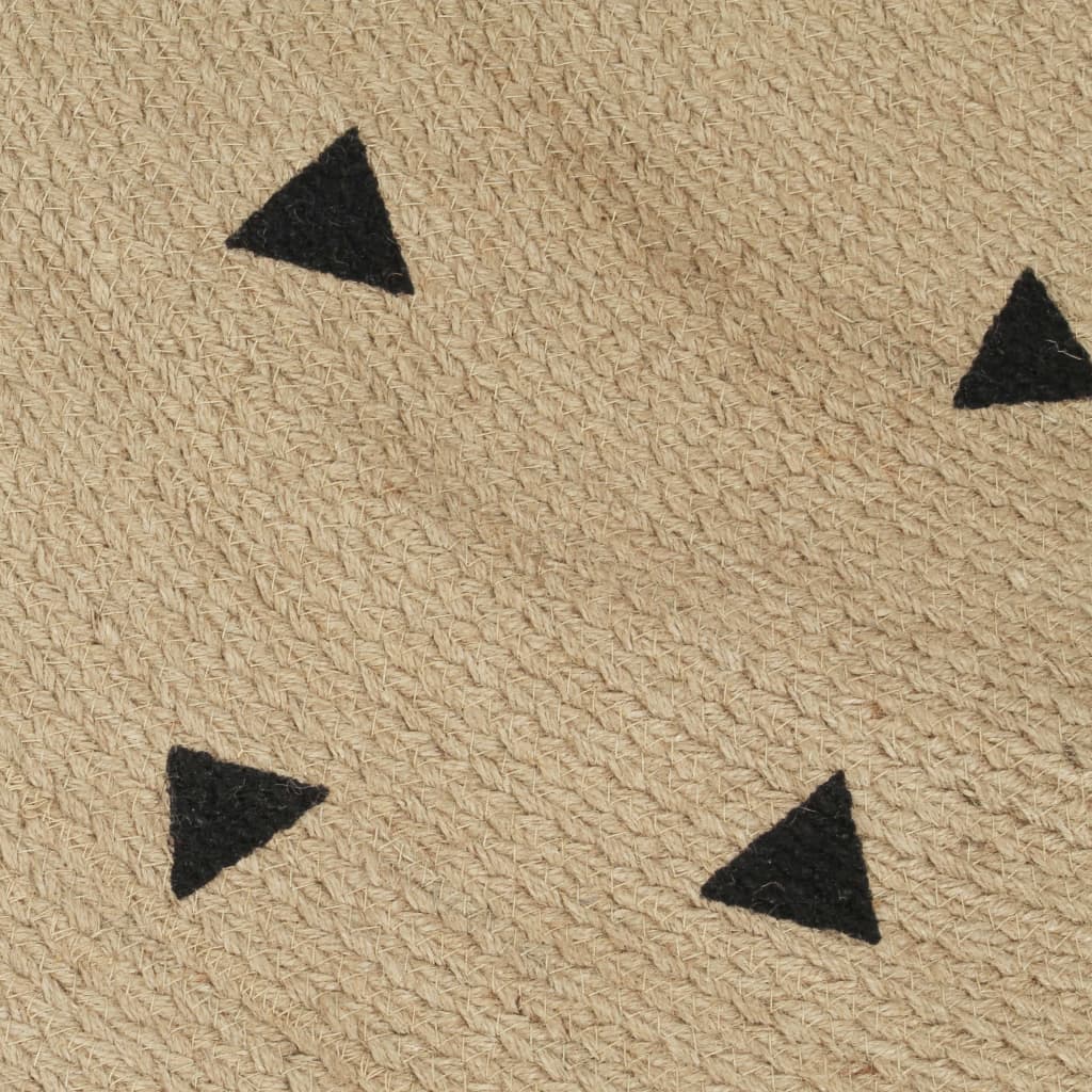 Tapis fait main en jute à motif triangulaire 90 cm