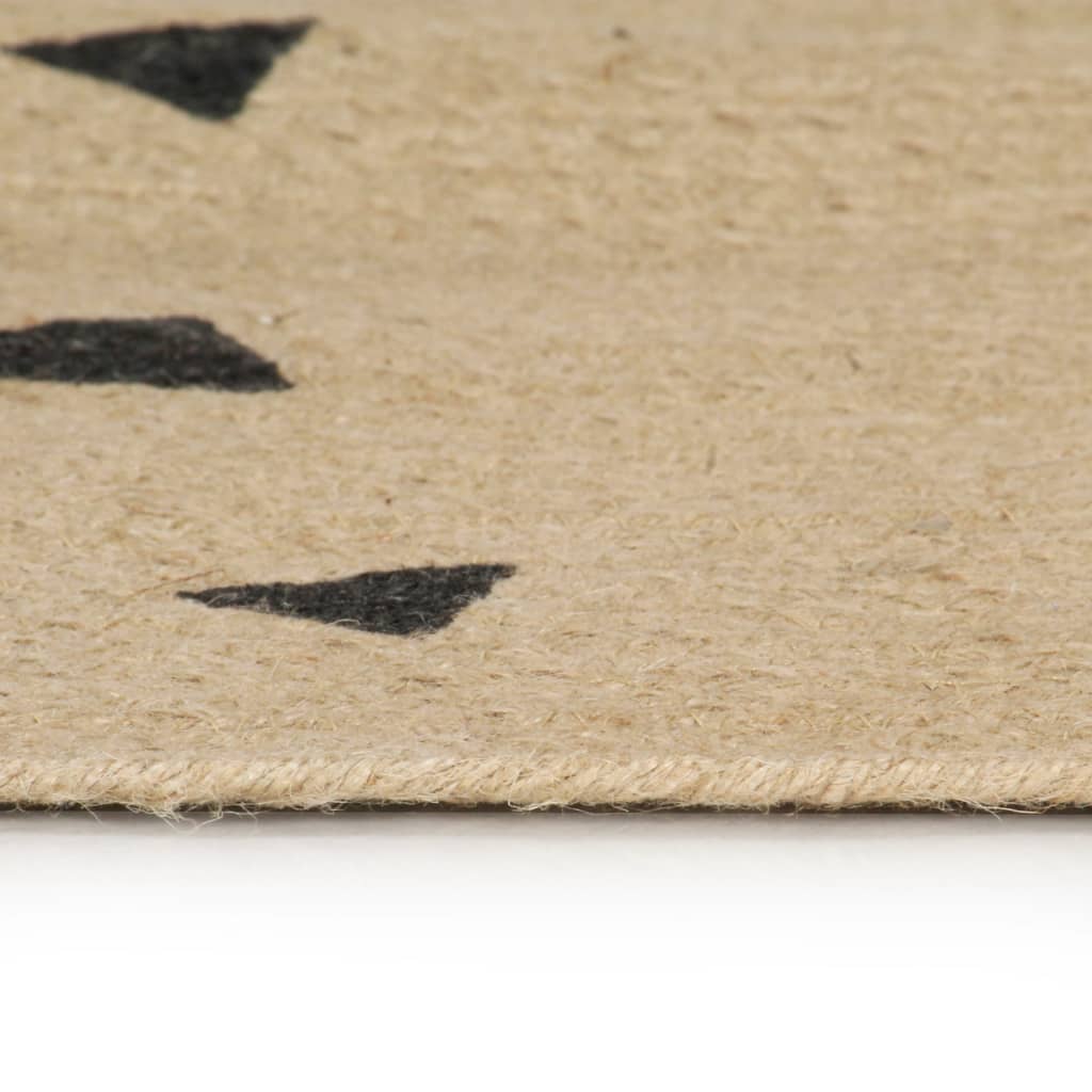 Tapis Fait Main Jute avec Motif Triangle 120 cm