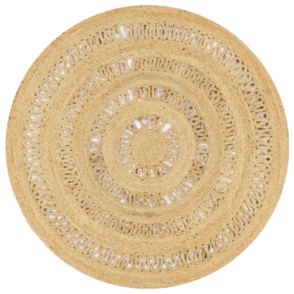 Rug Handwoven Jute Braided 120 cm