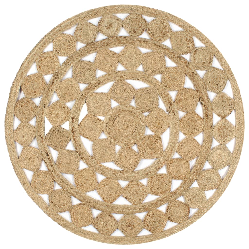 Rug Handwoven Jute Braided 120 cm