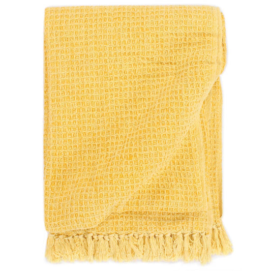 Cotton Throw 160x210 cm Mustard Yellow