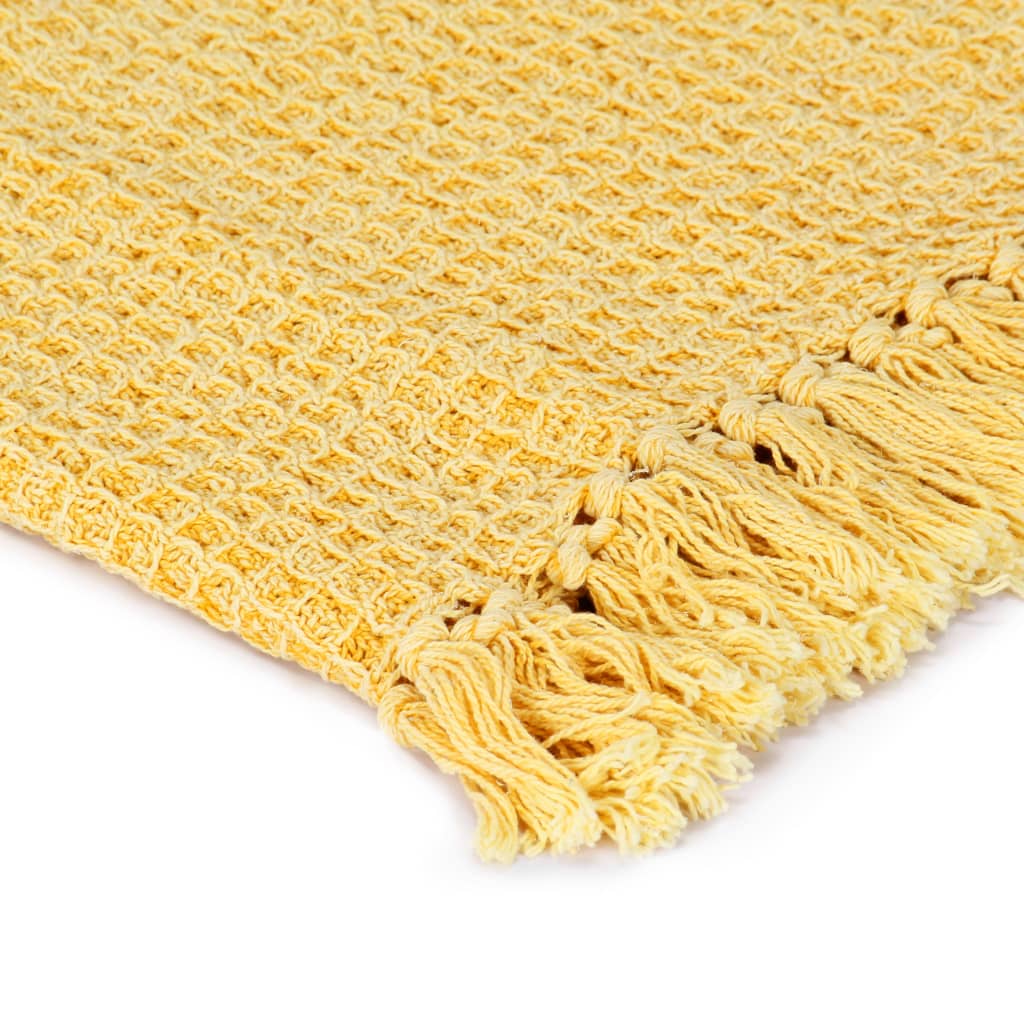 Jeté de lit coton 160x210 cm Jaune moutarde
