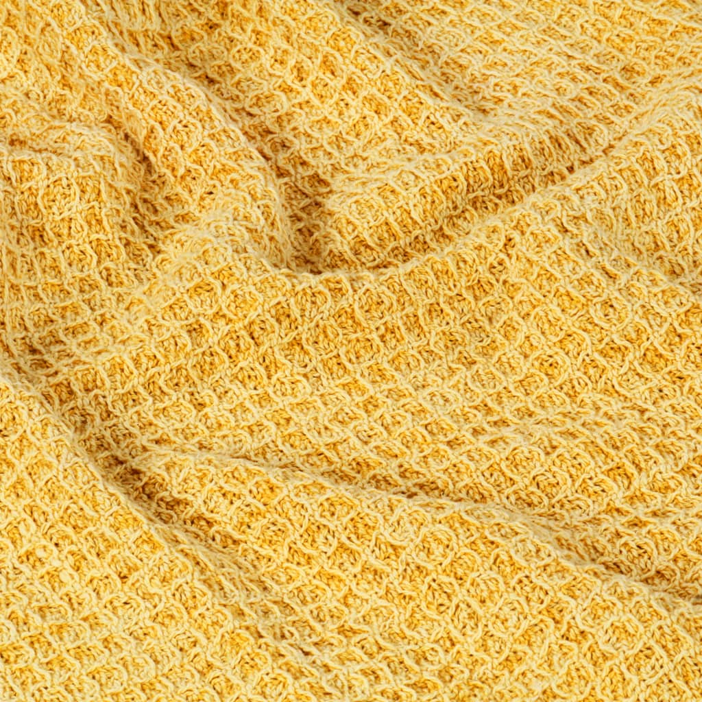 Jeté de lit coton 160x210 cm Jaune moutarde