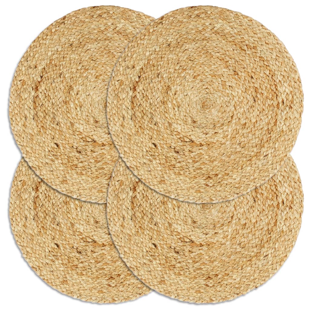 Sets de table 4 pcs Naturel Ø 38 cm Rond Jute
