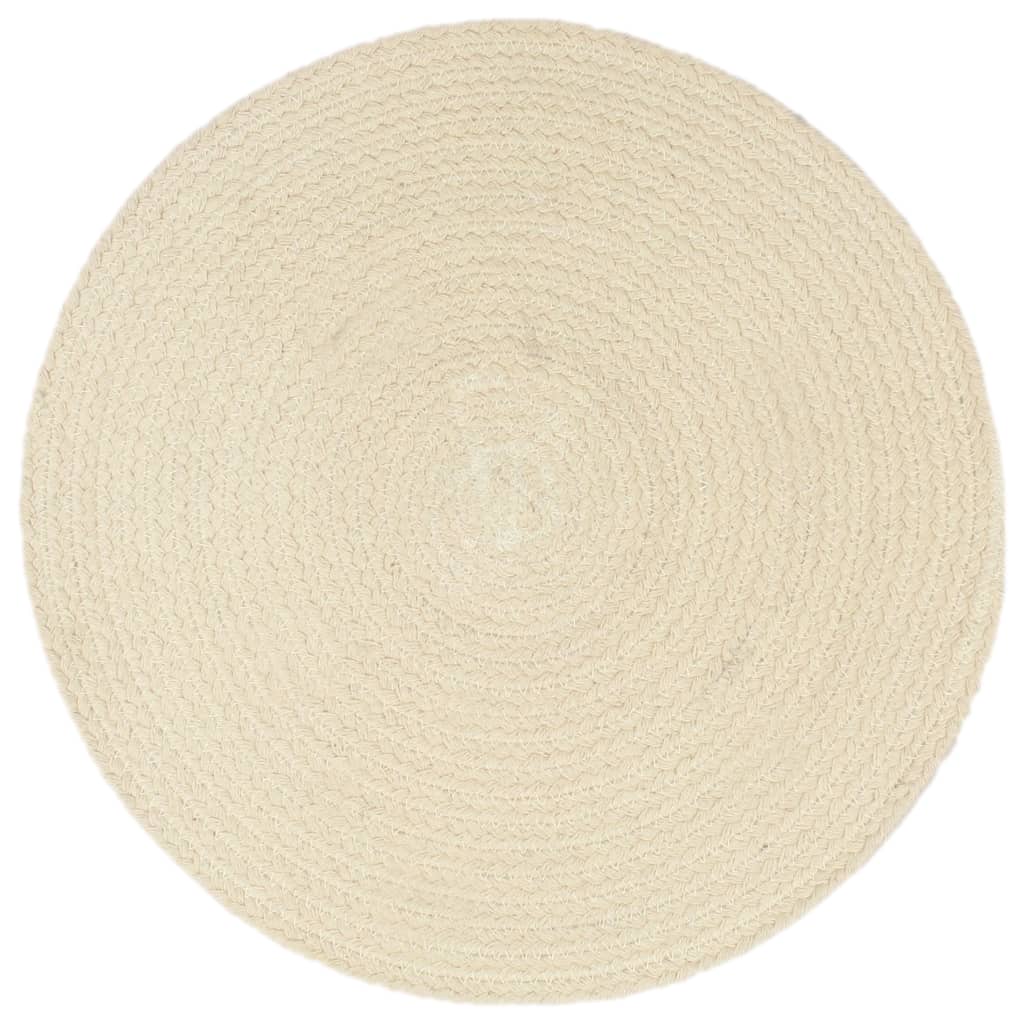 Placemats 6 pcs. Natural 38 cm Round Cotton