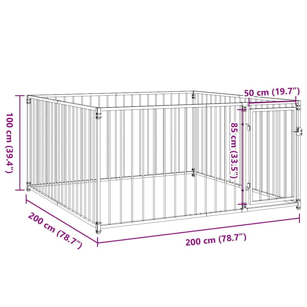 Outdoor-Hundezwinger 200×200×100 cm