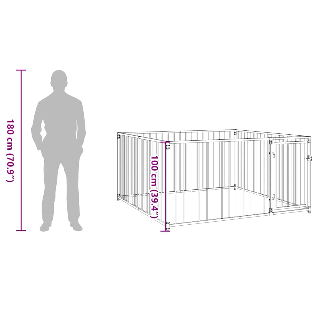 Outdoor-Hundezwinger 200×200×100 cm