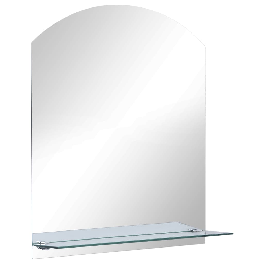 Wall Mirror with Shelf 30×50 cm Toughened Glass