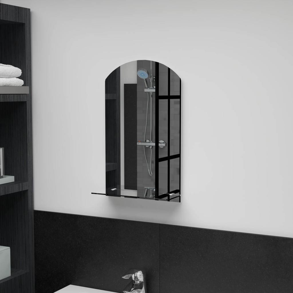 Wall Mirror with Shelf 30×50 cm Toughened Glass