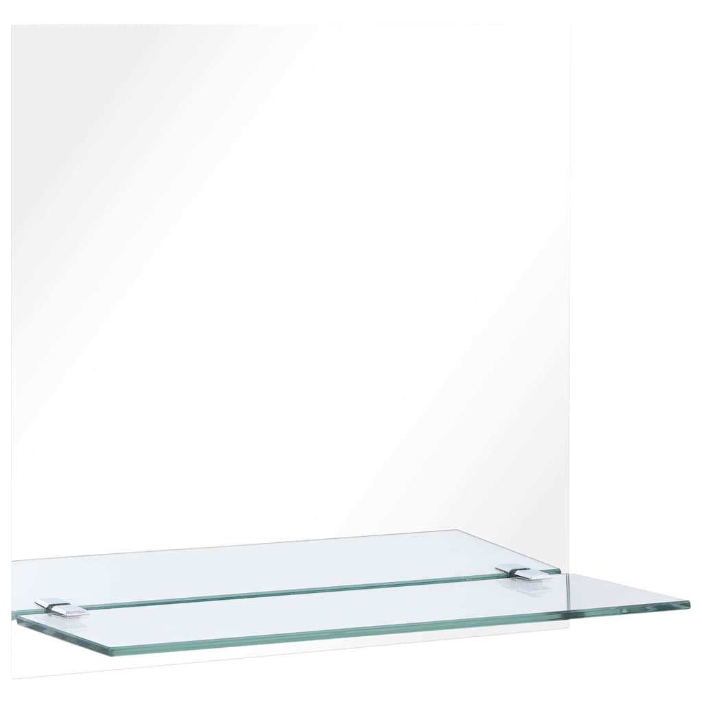 Wall Mirror with Shelf 30×30 cm Tempered Glass