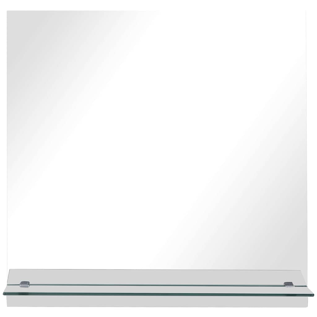 Wall Mirror with Shelf 30×30 cm Tempered Glass