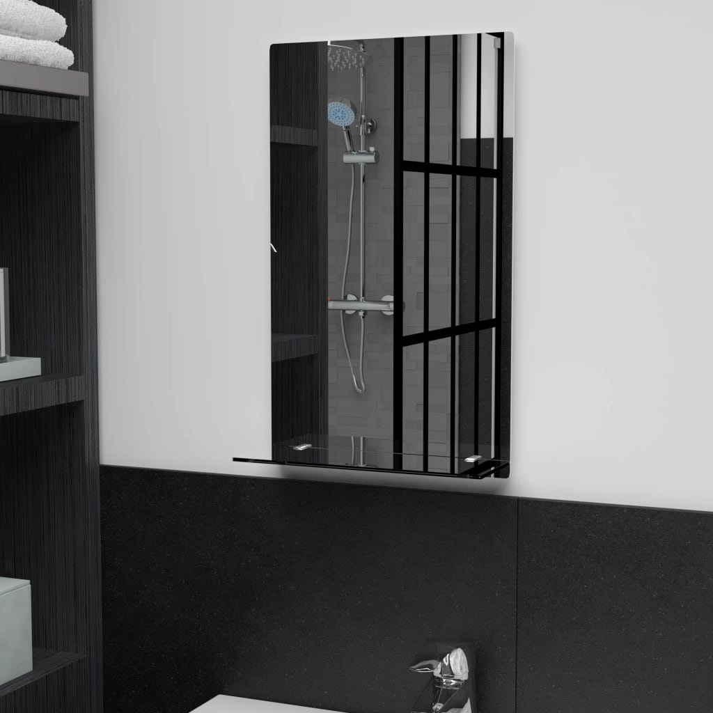 Wall Mirror with Shelf 30×50 cm Toughened Glass