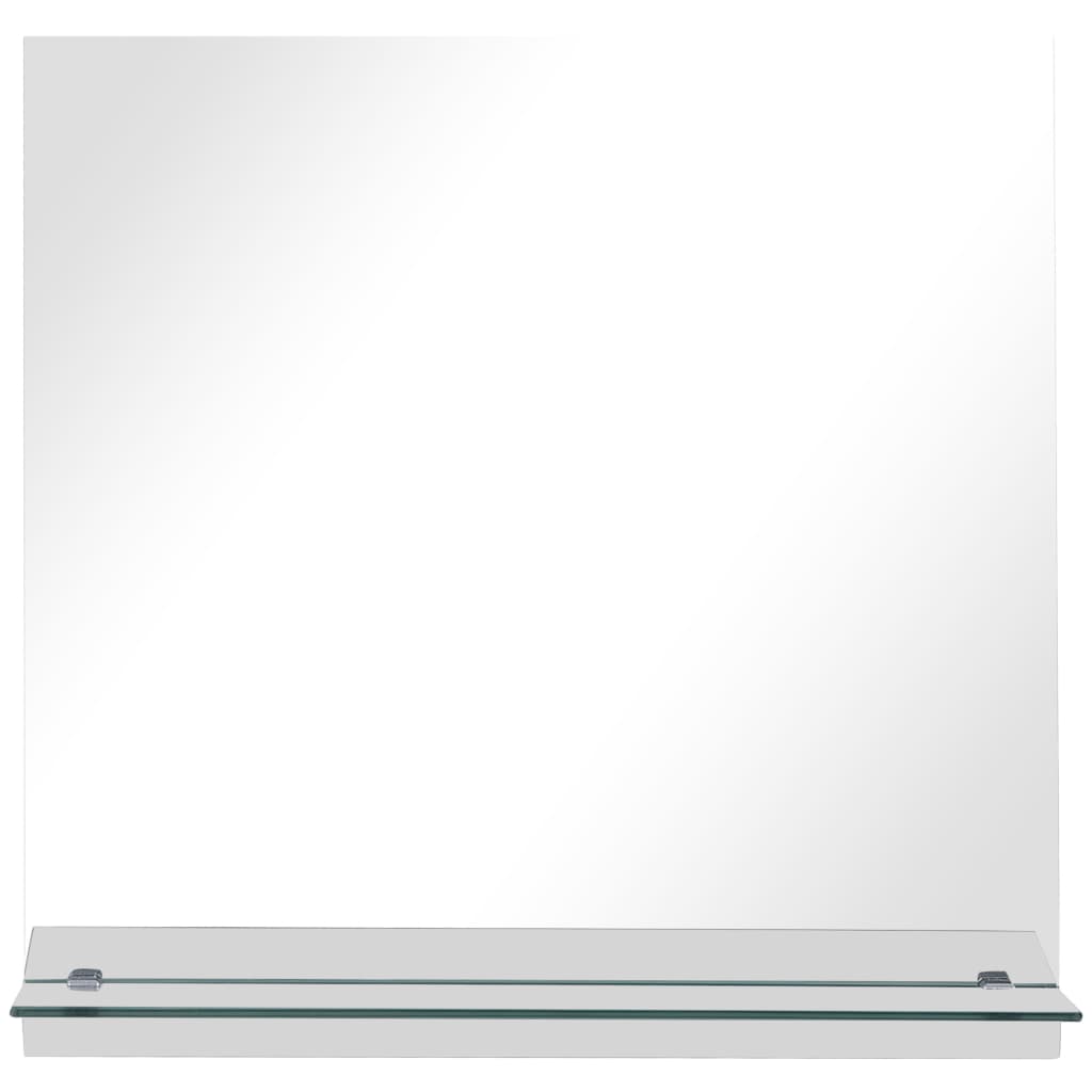 Miroir mural avec étagère 50×50 cm Verre trempé
