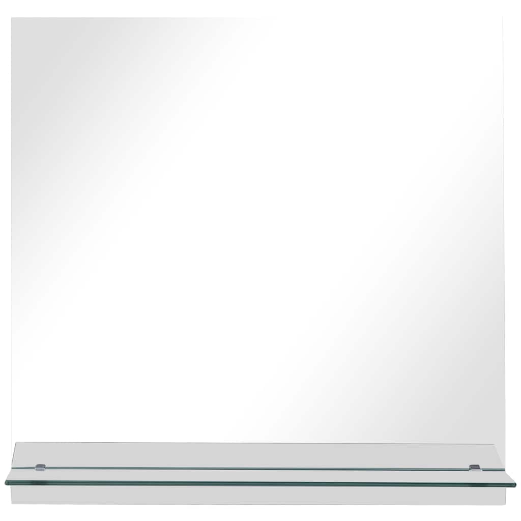 Wall mirror with shelf 60x60 cm tempered glass
