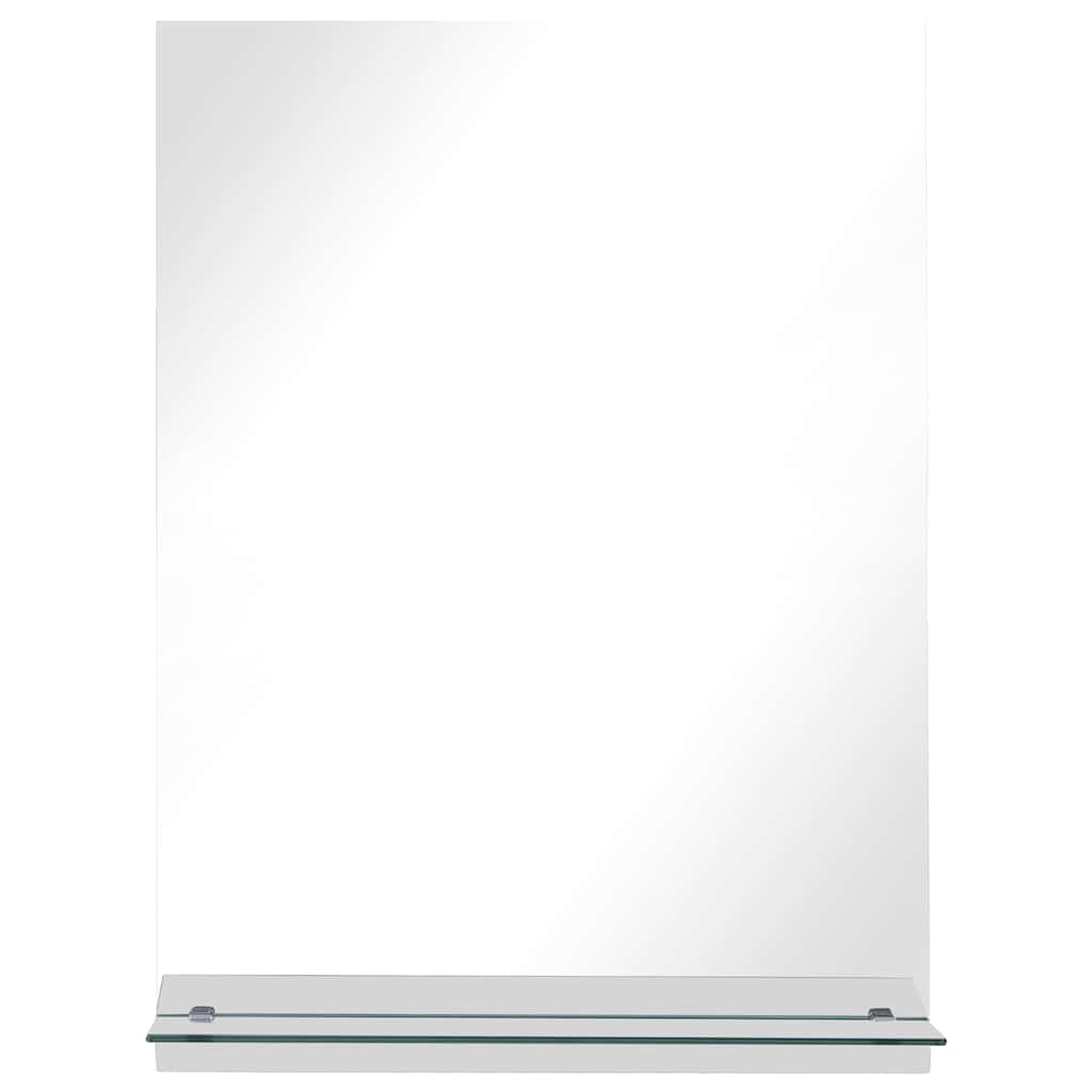 Wall Mirror with Shelf 50×70 cm Tempered Glass