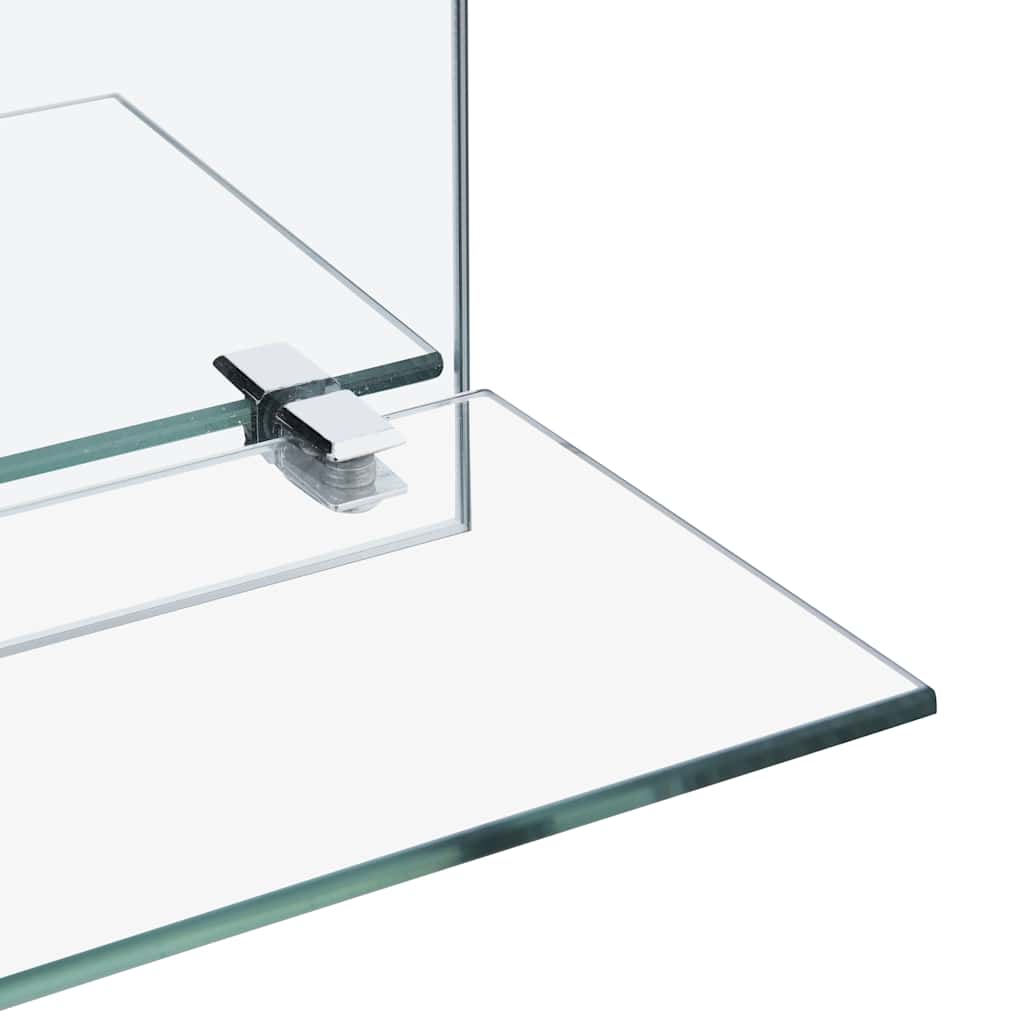 Wall Mirror with Shelf 50×70 cm Tempered Glass