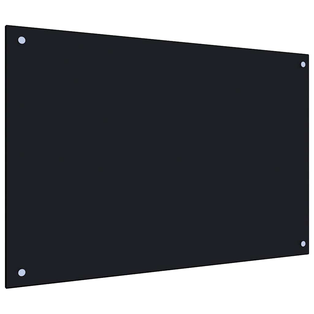 Küchenrückwand Schwarz 90x50 cm Hartglas