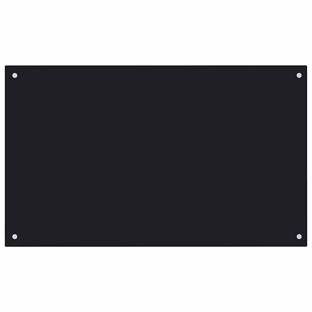 Küchenrückwand Schwarz 100x60 cm Hartglas
