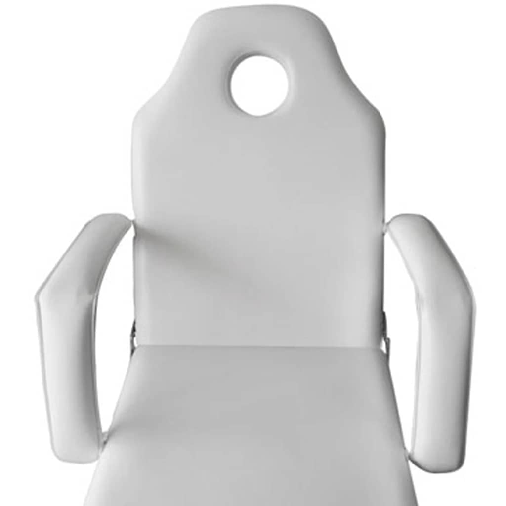 Chaise cosmétique portable en similicuir 185×78×76 cm Blanc