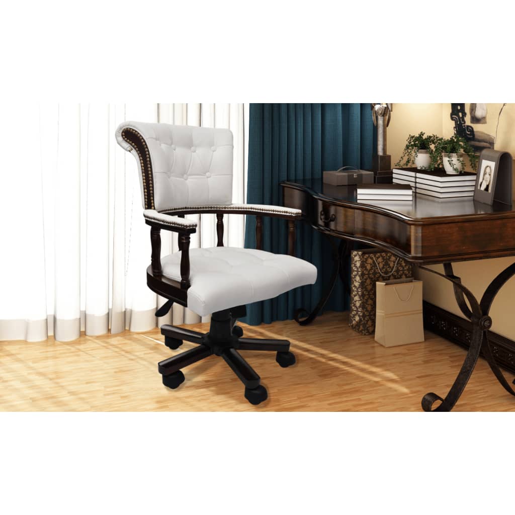 Fauteuil de bureau pivotant blanc