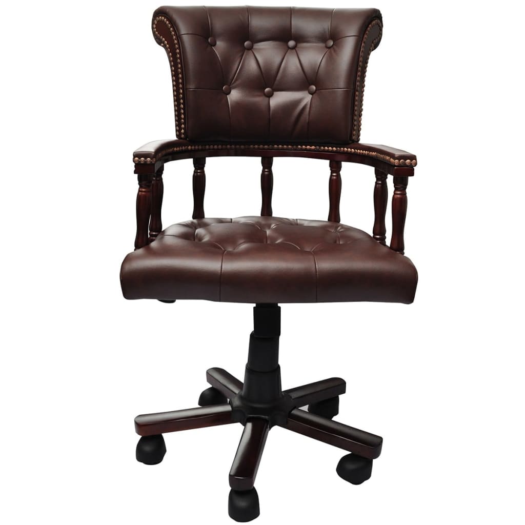 Chaise de bureau pivotante marron