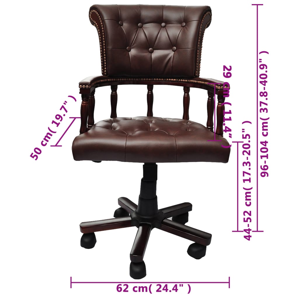 Chaise de bureau pivotante marron