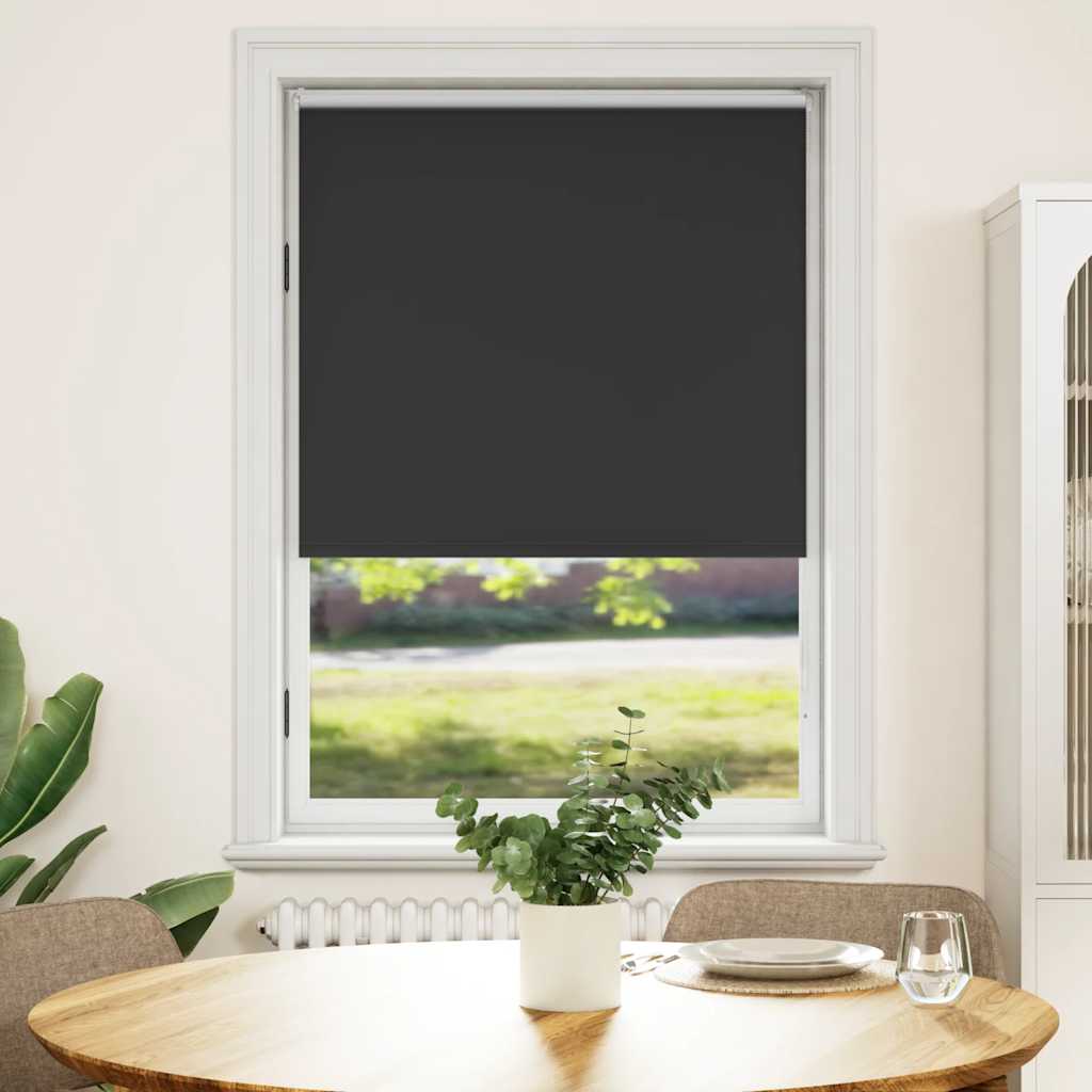 Blackout roller blind 84.4 x 175 cm, fabric width 80 cm, black