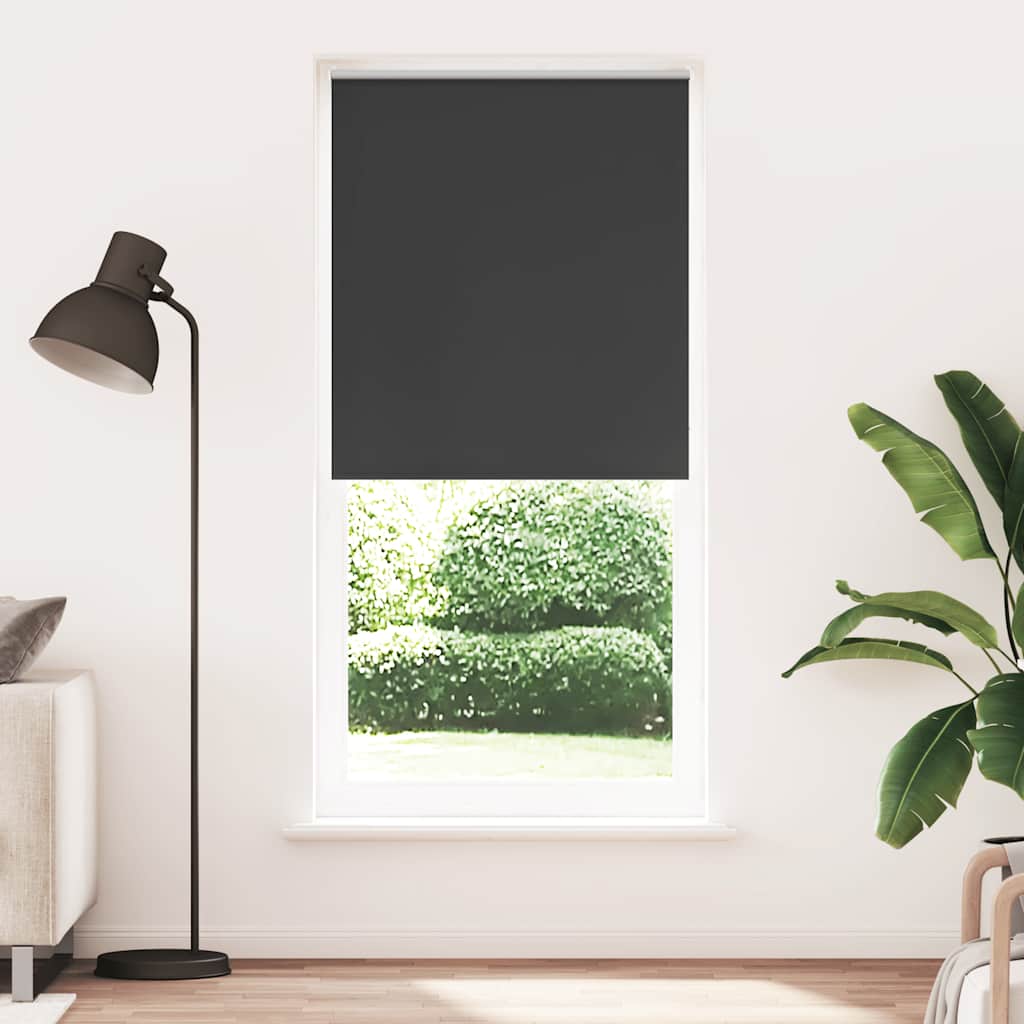 Blackout roller blind 84.4 x 230 cm, fabric width 80 cm, black