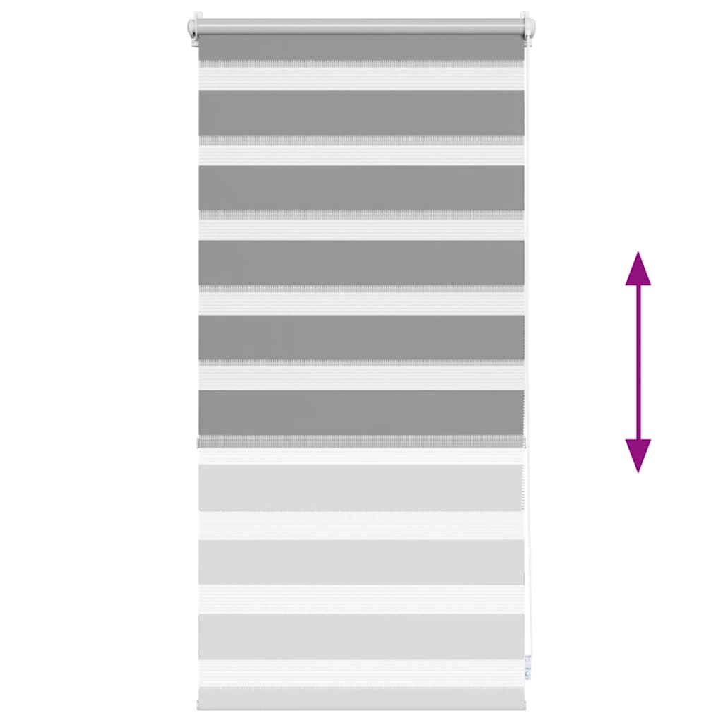 Zebra Roller Blind 40.9 x 100 cm, fabric width 36.7 cm, grey