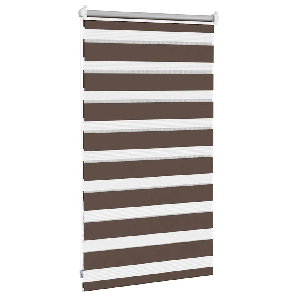 Zebra Roller Blind 50.9 x 100 cm, Fabric Width 46.7 cm, Coffee Brown