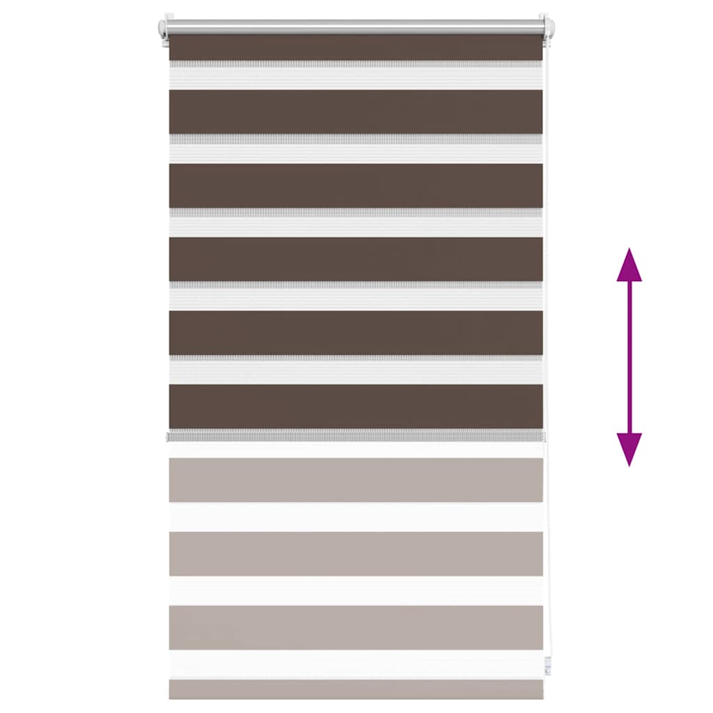 Zebra Roller Blind 50.9 x 100 cm, Fabric Width 46.7 cm, Coffee Brown