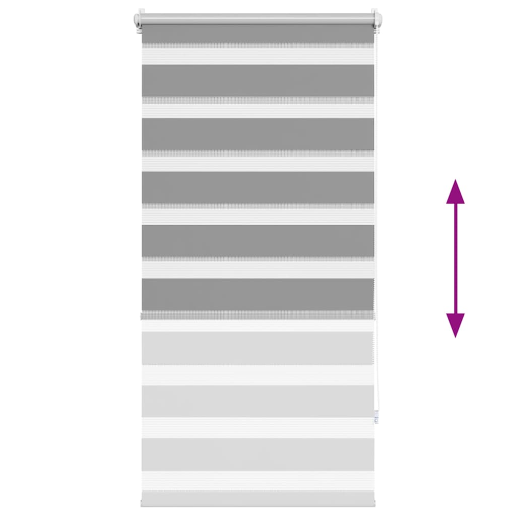 Store enrouleur zébré 80,9 x 150 cm, largeur du tissu 76,7 cm, gris