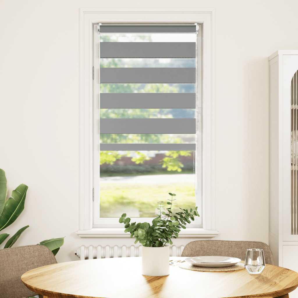 Store enrouleur zébré 80,9 x 150 cm, largeur du tissu 76,7 cm, gris