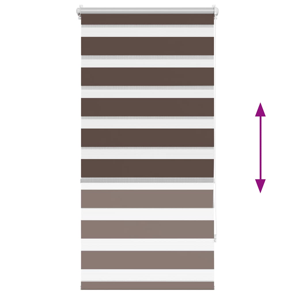 Zebra Roller Blind 80.9 x 150 cm, fabric width 76.7 cm, coffee brown