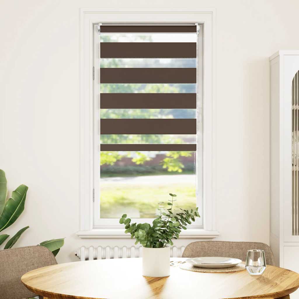 Zebra Roller Blind 80.9 x 150 cm, fabric width 76.7 cm, coffee brown