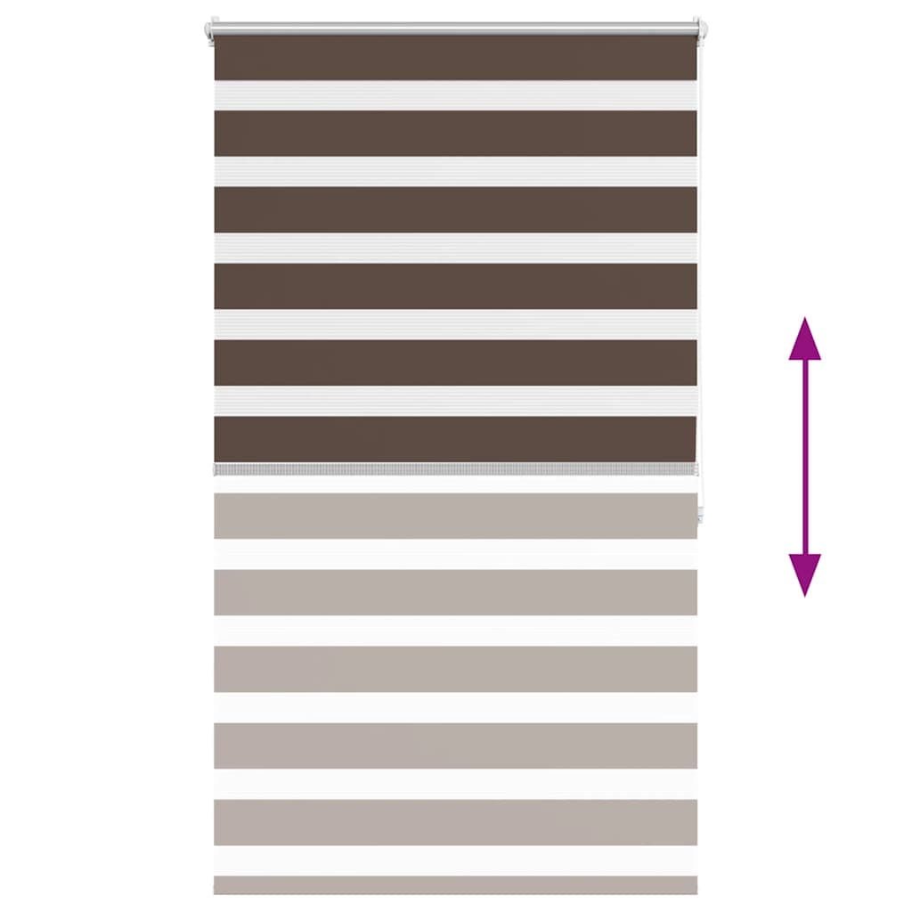Zebra blind 80.9 x 175 cm, fabric width 76.7 cm, coffee brown