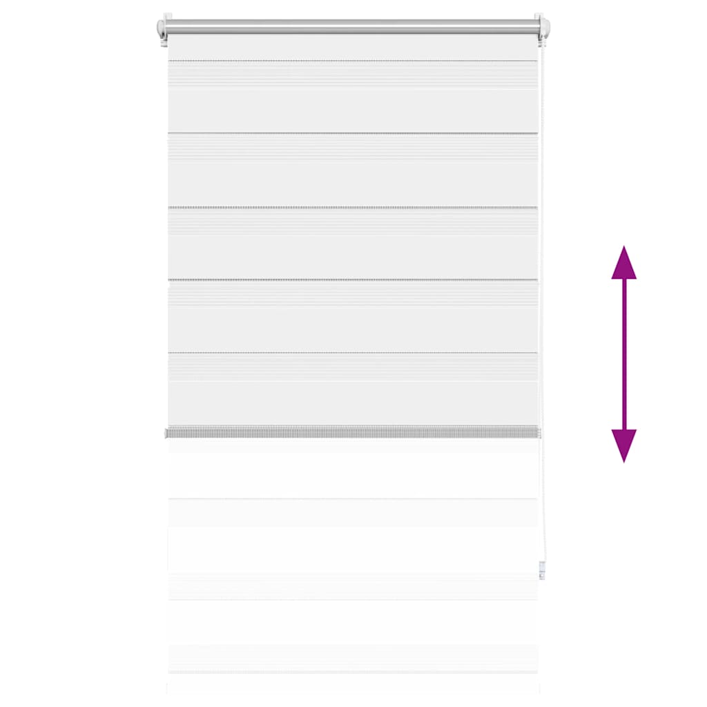Zebra Roller Blind 90.9 x 150 cm, Fabric Width 86.7 cm, White