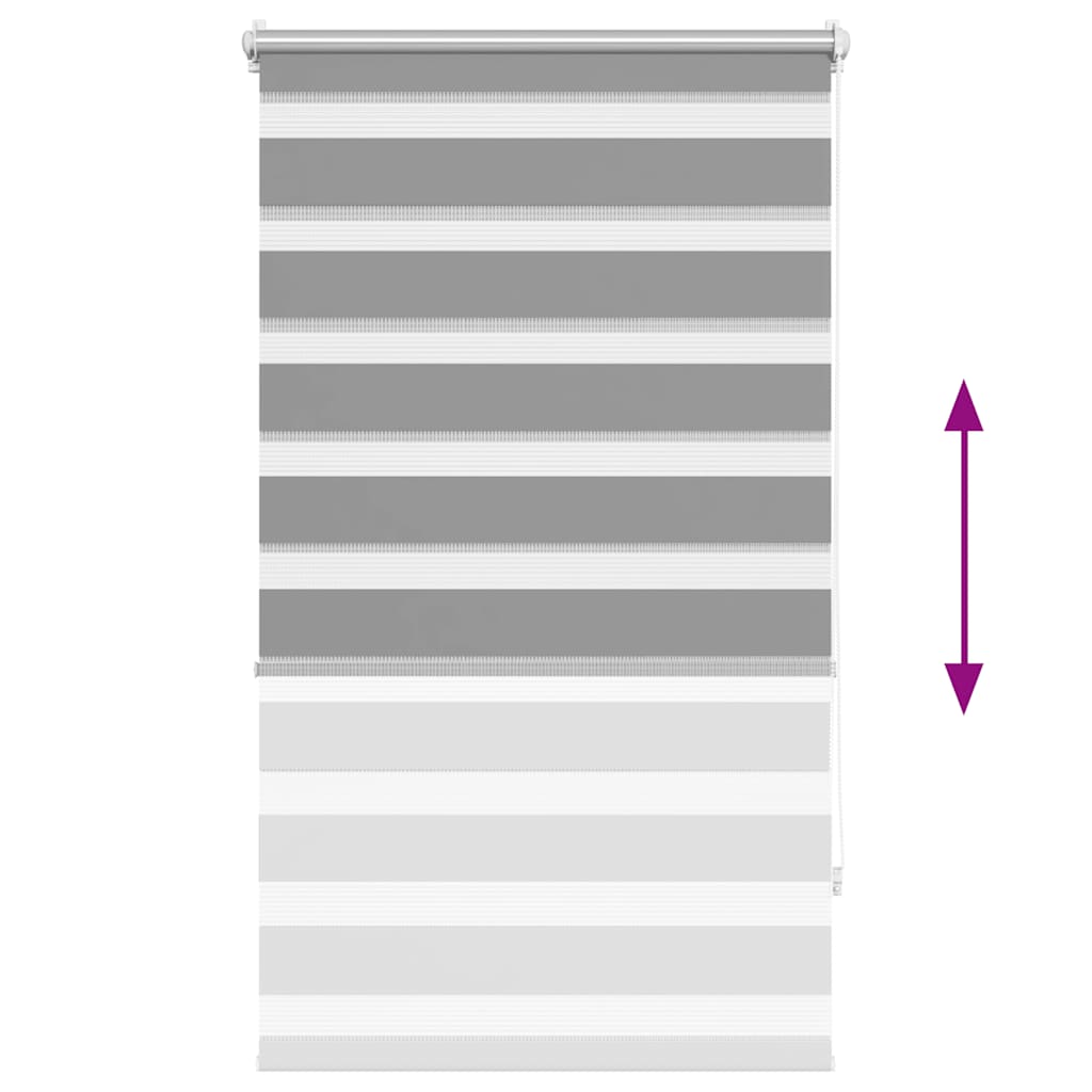 Zebra Roller Blind 90.9 x 150 cm, fabric width 86.7 cm, grey