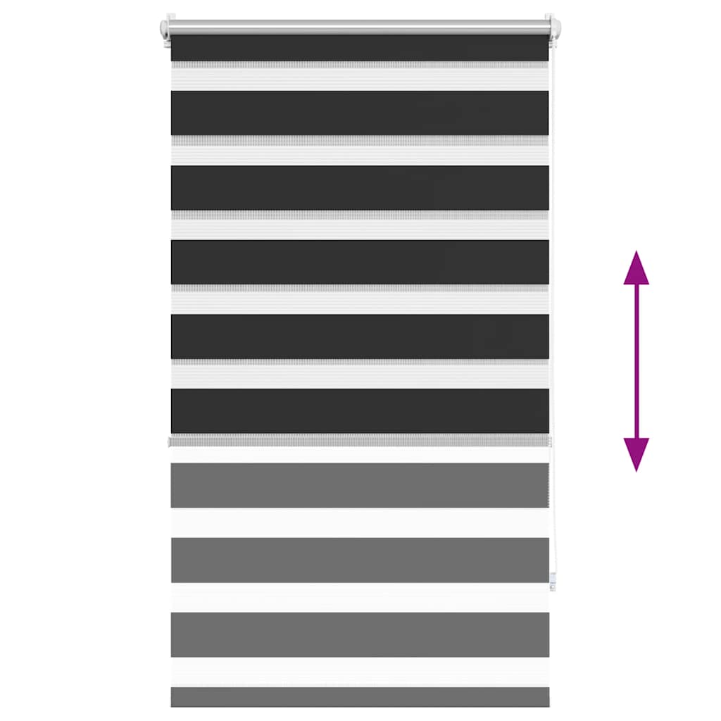 Zebra blind 90.9 x 150 cm, fabric width 86.7 cm, black