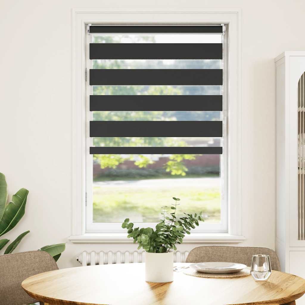 Zebra blind 90.9 x 150 cm, fabric width 86.7 cm, black