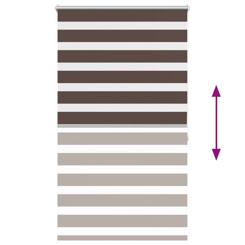 Zebra Roller Blind 100.9 x 175 cm, fabric width 96.7 cm, Coffee Brown