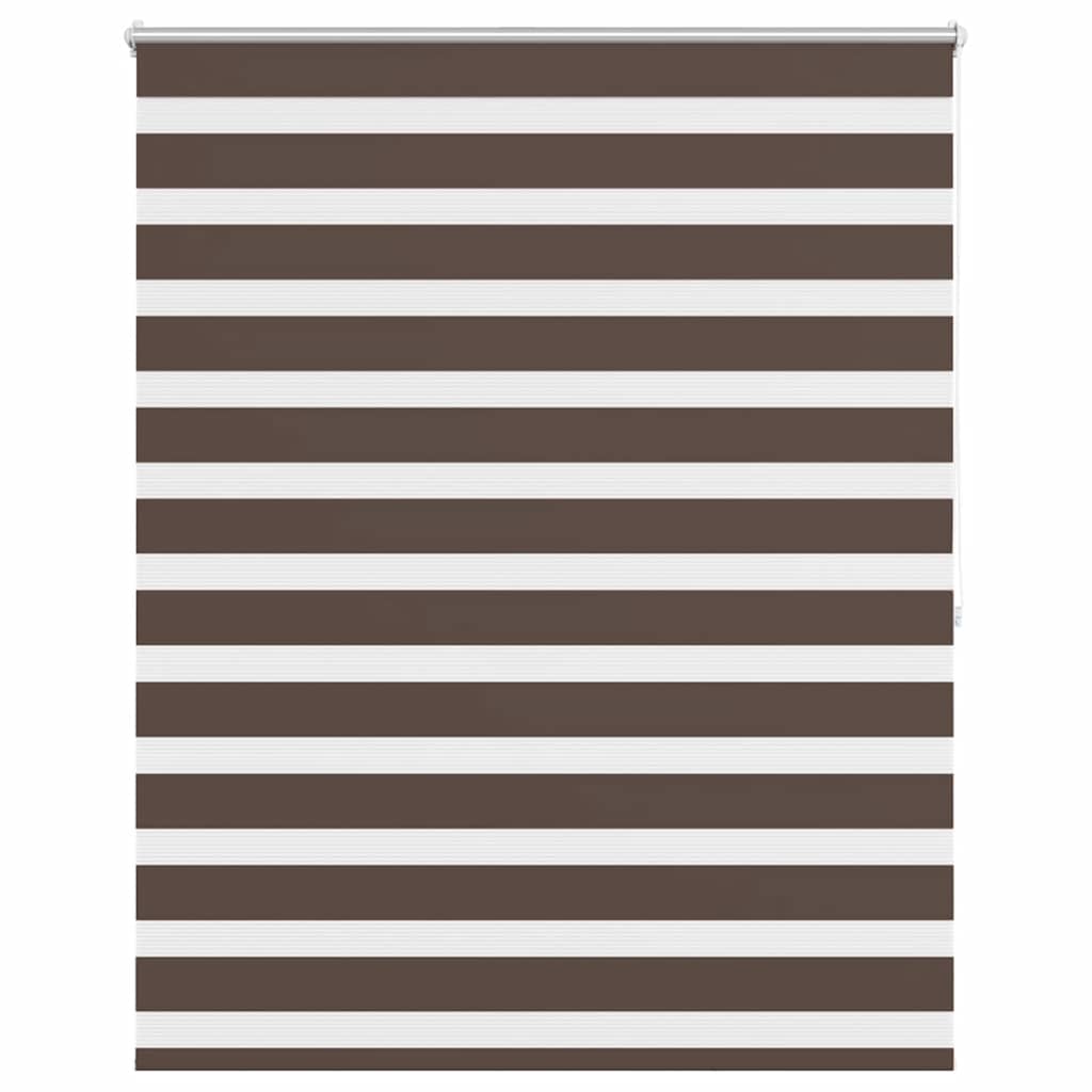 Store enrouleur zébré 120,9 x 175 cm, largeur du tissu 116,7 cm, marron café