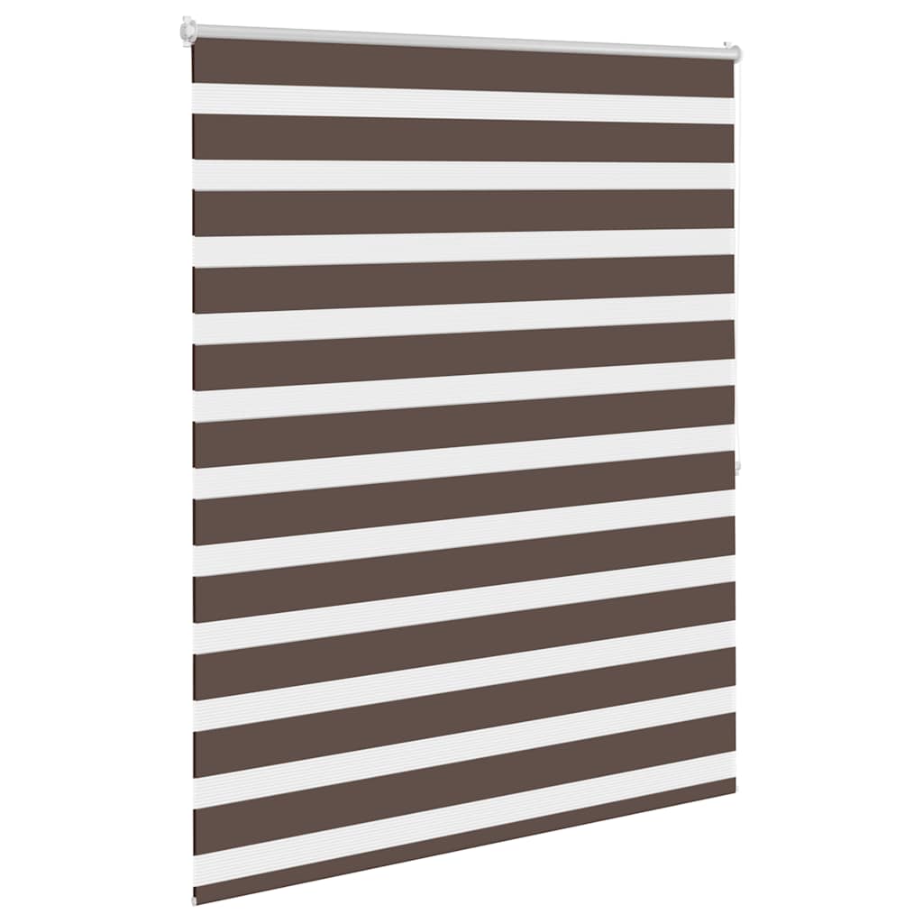 Store enrouleur zébré 120,9 x 175 cm, largeur du tissu 116,7 cm, marron café